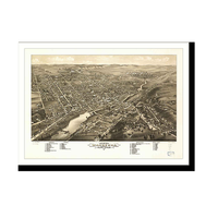 Panoramic Map - Waukesha, Wisconsin, 1880 - Bird's Eye View Print