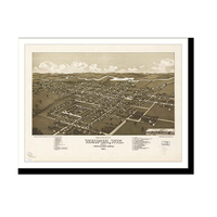 Panoramic Map - Waupun, Wisconsin, 1885 - Bird's Eye View Print