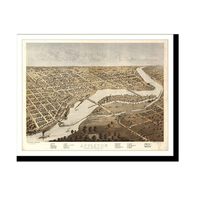 Panoramic Map - Appleton, Wisconsin, 1867 - Bird's Eye View Print