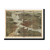 Panoramic Map - Norfolk, Virginia, 1891 - Bird's Eye View Print