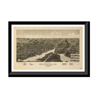 Panoramic Map - Whitewater, Wisconsin, 1885 - Bird's Eye View Print