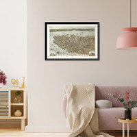 Panoramic Map - Charleston, South Carolina, 1872 - Bird's Eye View Print