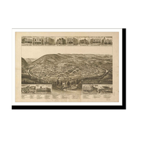 Panoramic Map - Harriman, Tennessee, 1892 - Bird's Eye View Print