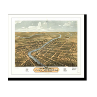 Panoramic Map - Fort Atkinson, Wisconsin, 1870 - Bird's Eye View Print