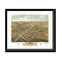 Panoramic Map - Fort Atkinson, Wisconsin, 1870 - Bird's Eye View Print