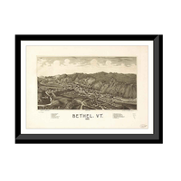 Panoramic Map - Bethel, Vermont, 1886 - Bird's Eye View Print
