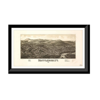 Panoramic Map - Brattleboro, Vermont, 1886 - Bird's Eye View Print