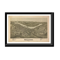 Panoramic Map - Morgantown, West Virginia, 1897 - Bird's Eye View Print