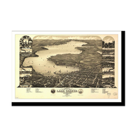 Panoramic Map - Lake Geneva, Wisconsin, 1882 - Bird's Eye View Print