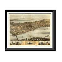 Panoramic Map - Madison, Wisconsin, 1867 - Bird's Eye View Print