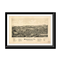 Panoramic Map - Morrisville, Vermont, 1889 - Bird's Eye View Print