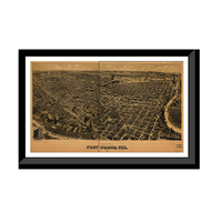 Panoramic Map - Forth Worth, Texas, 1891 - Bird's Eye View Print