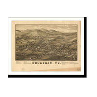 Panoramic Map - Poultney, Vermont, 1886 - Bird's Eye View Print