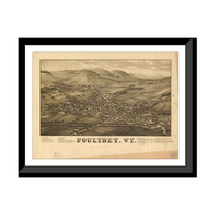 Panoramic Map - Poultney, Vermont, 1886 - Bird's Eye View Print