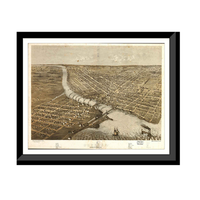 Panoramic Map - Oshkosh, Wisconsin, 1867 - Bird's Eye View Print