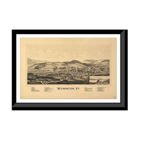 Panoramic Map - Wilmington, Vermont, 1891 - Bird's Eye View Print