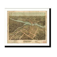 Panoramic Map - Peshtigo, Wisconsin, 1871 - Bird's Eye View Print