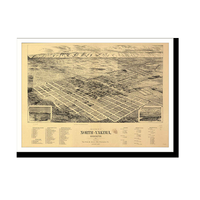Panoramic Map - North Yakima, Washington, 1889 - Bird's Eye View Print