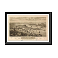 Panoramic Map - Olympia, Washington, 1879 - Bird's Eye View Print