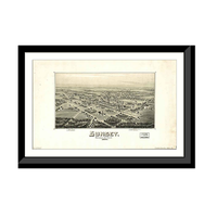 Panoramic Map - Sunset, Texas, 1890 - Bird's Eye View Print