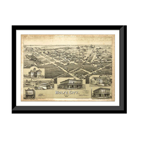 Panoramic Map - Wolfe City, Texas, 1891 - Bird's Eye View Print