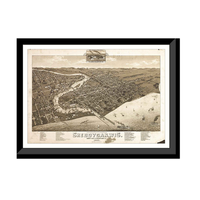 Panoramic Map - Sheboygan, Wisconsin, 1885 - Bird's Eye View Print