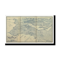 Panoramic Map - Seattle, Washington, 1925 - Bird's Eye View Print