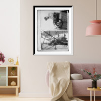 Historic Framed Print, Arbre in Biplane at Reims,  17-7/8" x 21-7/8"