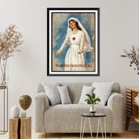 Historic Framed Print, Third Red Cross roll call. Haskell Coffin.,  17-7/8" x 21-7/8"