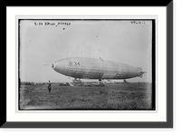 Historic Framed Print, R-34 being moored,  17-7/8" x 21-7/8"