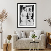 Historic Framed Print, Queen & Princess Mary,  17-7/8" x 21-7/8"