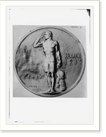 Historic Framed Print, France 1919 .  Aitken, Fecit, Medal,  17-7/8" x 21-7/8"