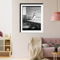 Historic Framed Print, F. Cassigol (pool),  17-7/8" x 21-7/8"