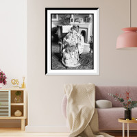 Historic Framed Print, Alda relaxing at home,  17-7/8" x 21-7/8"