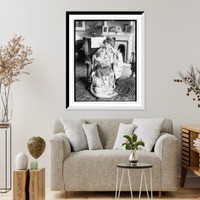 Historic Framed Print, Alda relaxing at home,  17-7/8" x 21-7/8"