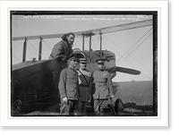 Historic Framed Print, Capt. Guy De Lavergne, Col. Archie Miller, Maj. Langlois, Gen. Wm. Mitchel,  17-7/8" x 21-7/8"