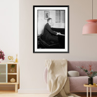 Historic Framed Print, James at piano,  17-7/8" x 21-7/8"