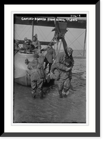 Historic Framed Print, Coming ashore from naval plane,  17-7/8" x 21-7/8"