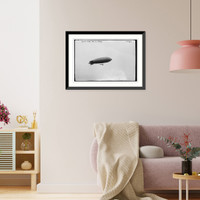 Historic Framed Print, Blimp over police games,  17-7/8" x 21-7/8" Historic Framed Print, Blimp over police games,  17-7/8" x 21-7/8"