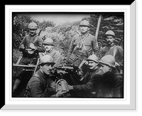 Historic Framed Print, War scene: soldiers prepare ammo,  17-7/8" x 21-7/8"