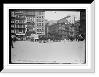 Historic Framed Print, Work Horse Parade, showing Anheuser Busch team, in obstacle test, New York,  17-7/8" x 21-7/8"