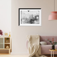 Historic Framed Print, Fort Wadsworth, ammunition squad of 12' gun, in battery,  17-7/8" x 21-7/8"