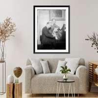 Stravinsky and Fulwaagder at piano, Vintage Wall Art