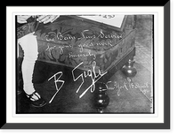 Historic Framed Print, To Bain News Service for your good work, Sincerely, B. Gigli . - N.Y., 4/15/21,  17-7/8" x 21-7/8"