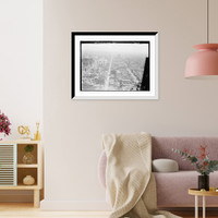 Historic Framed Print, Looking north up Fifth and Park Avenues from Met. Life Tower, Manhattan,  17-7/8" x 21-7/8"