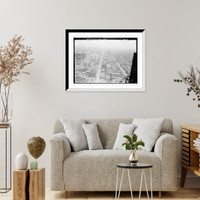 Historic Framed Print, Looking north up Fifth and Park Avenues from Met. Life Tower, Manhattan,  17-7/8" x 21-7/8"