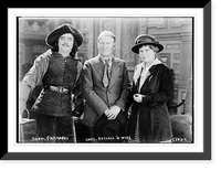 Historic Framed Print, Doug Fairbanks, Chas. Russell & wife,  17-7/8" x 21-7/8"