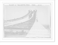 Temporary foot path atop Manhattan Bridge, New York, Vintage Poster