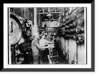 U.S.S. WASH. Engine room, Vintage Print