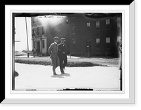 Historic Framed Print, Gen. P.C. Haines walking with unidentified man,  17-7/8" x 21-7/8"